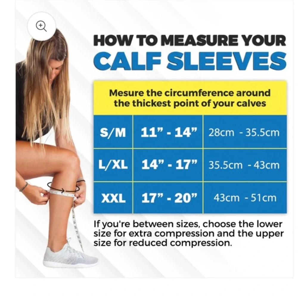 PowerLix unisex Calf Compression Supreme Shin‎ Splint Sleeves sz L/XL new-1 pair